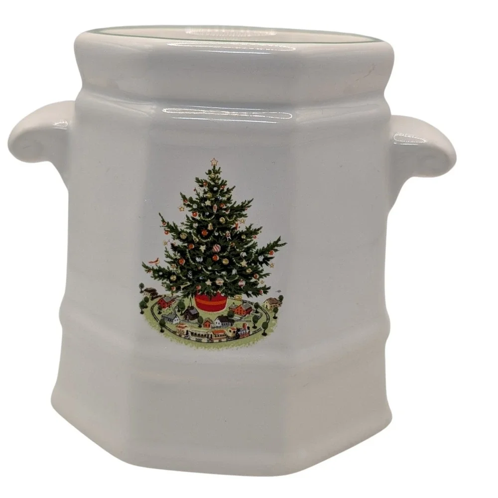 Vintage Pfaltzgraff Heritage Sugar Bowl Christmas Tree Green Trim No Lid‎